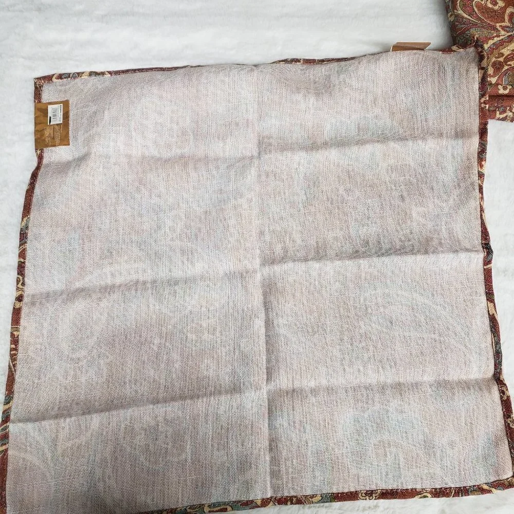 Harvest Season Nutmeg Paisley Boho Thanksgiving Holiday Dinner Napkins x4 NWT
